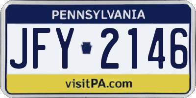 PA license plate JFY2146