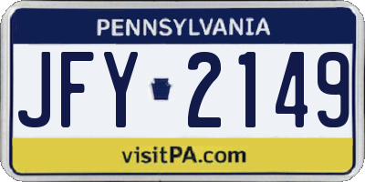 PA license plate JFY2149