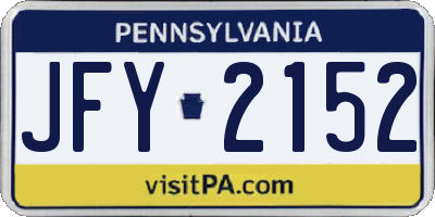PA license plate JFY2152