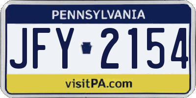 PA license plate JFY2154