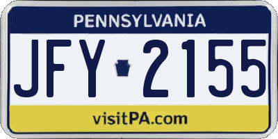PA license plate JFY2155