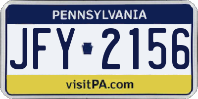 PA license plate JFY2156