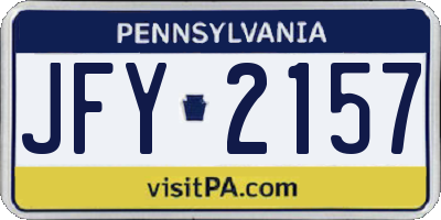 PA license plate JFY2157