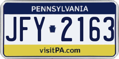 PA license plate JFY2163
