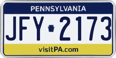 PA license plate JFY2173
