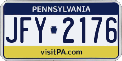 PA license plate JFY2176