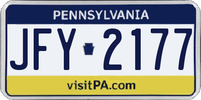 PA license plate JFY2177