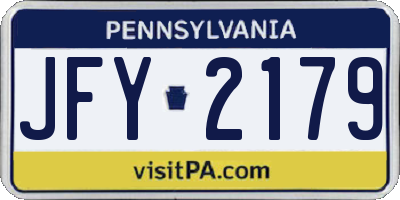 PA license plate JFY2179