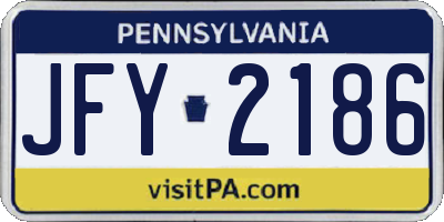 PA license plate JFY2186