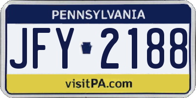 PA license plate JFY2188