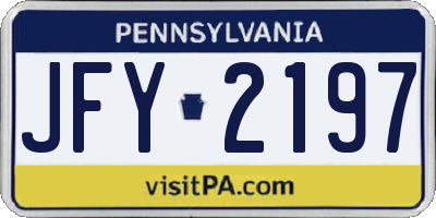 PA license plate JFY2197