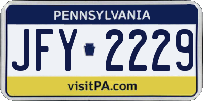 PA license plate JFY2229
