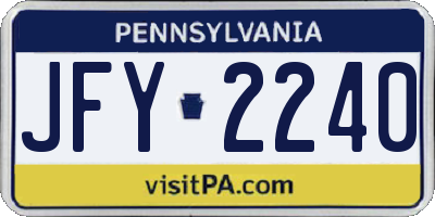 PA license plate JFY2240