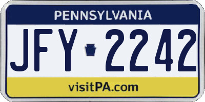 PA license plate JFY2242