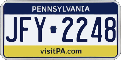 PA license plate JFY2248
