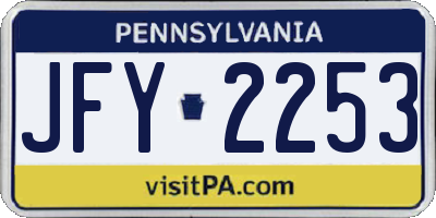 PA license plate JFY2253