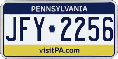 PA license plate JFY2256