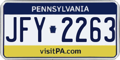PA license plate JFY2263