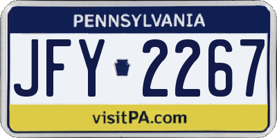PA license plate JFY2267