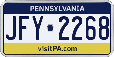 PA license plate JFY2268