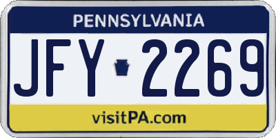 PA license plate JFY2269