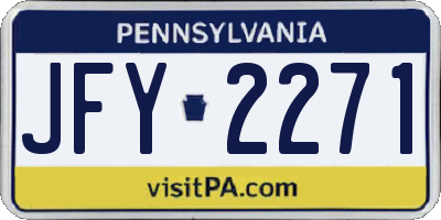 PA license plate JFY2271