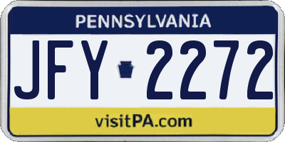 PA license plate JFY2272