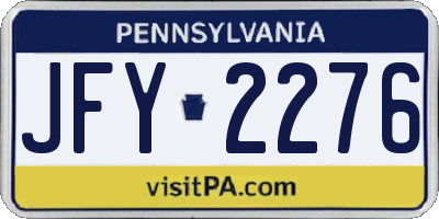 PA license plate JFY2276