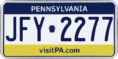 PA license plate JFY2277