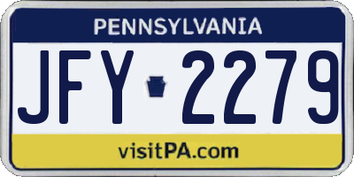PA license plate JFY2279