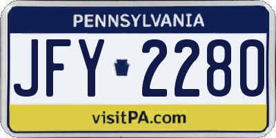 PA license plate JFY2280