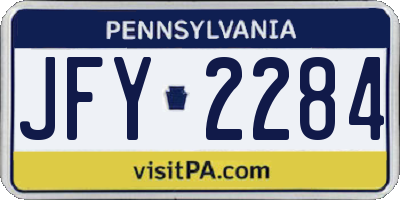 PA license plate JFY2284