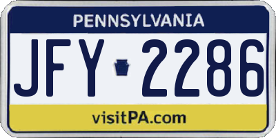 PA license plate JFY2286