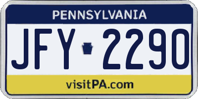 PA license plate JFY2290
