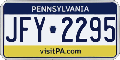 PA license plate JFY2295