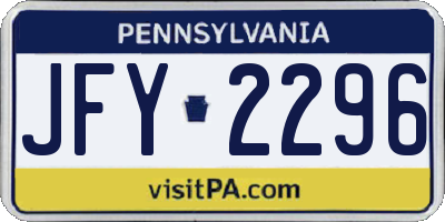 PA license plate JFY2296