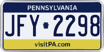 PA license plate JFY2298