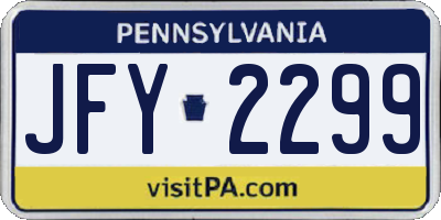 PA license plate JFY2299