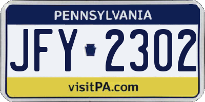 PA license plate JFY2302