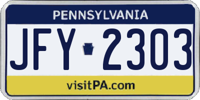 PA license plate JFY2303