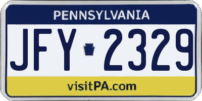 PA license plate JFY2329