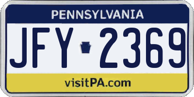 PA license plate JFY2369