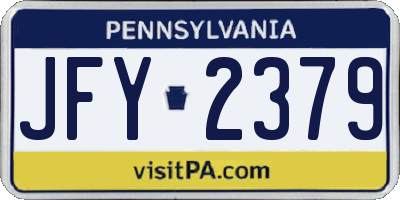 PA license plate JFY2379