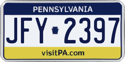 PA license plate JFY2397