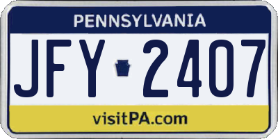 PA license plate JFY2407