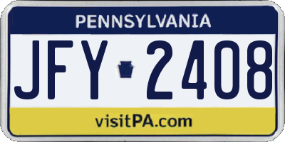 PA license plate JFY2408
