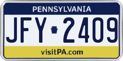 PA license plate JFY2409