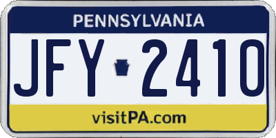 PA license plate JFY2410