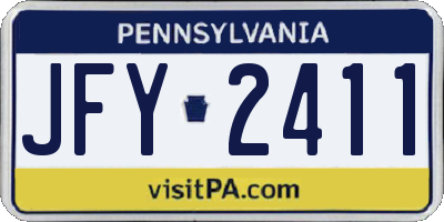 PA license plate JFY2411