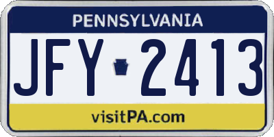 PA license plate JFY2413